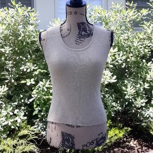 Sweater Style dressy tank with gold thread. Medium